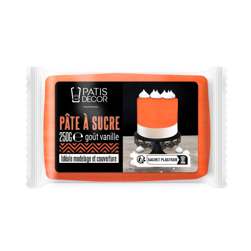 Pâte à sucre orange 250g Patisdecor