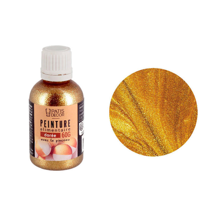 Peinture alimentaire dorée 60g Patisdecor