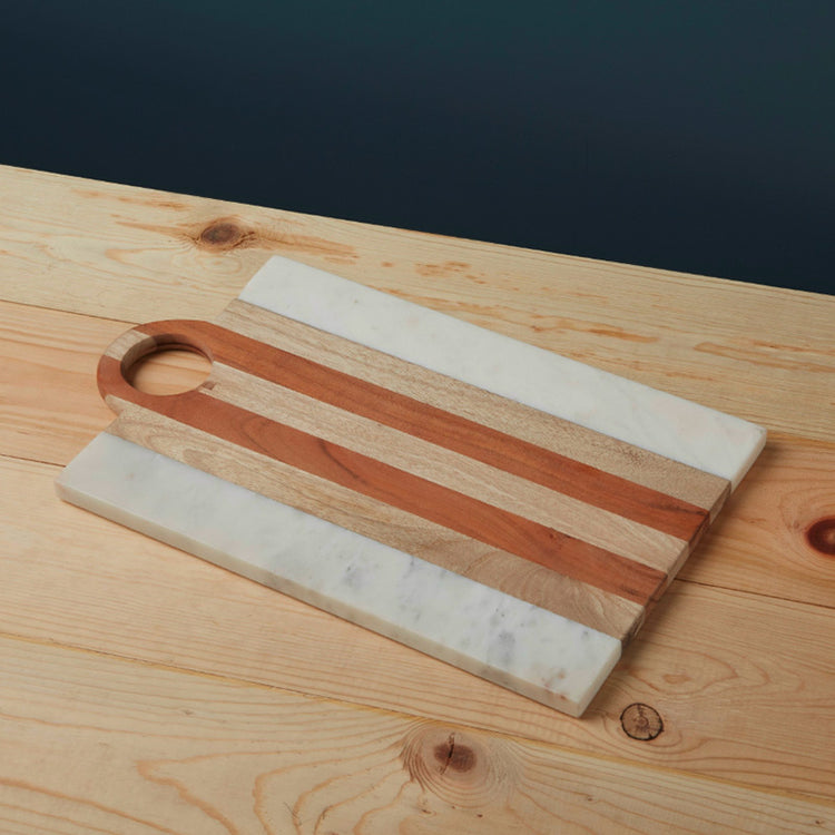 Planche rectangulaire en marbre et bois Moa Be Home