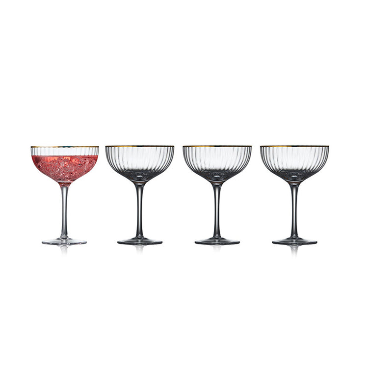 Boite de 4 verres à cocktail en verre de 31,5cl Palermo Gold Lyngby