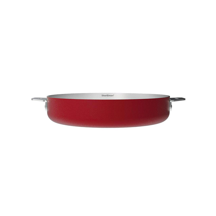 Poêle en inox 28 cm rouge La Merveilleuse Cookut