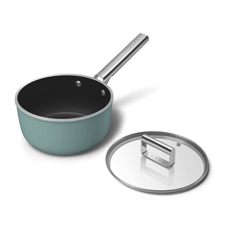 Casserole 20 cm avec couvercle Vert Émeraude Mat Années 50 Smeg