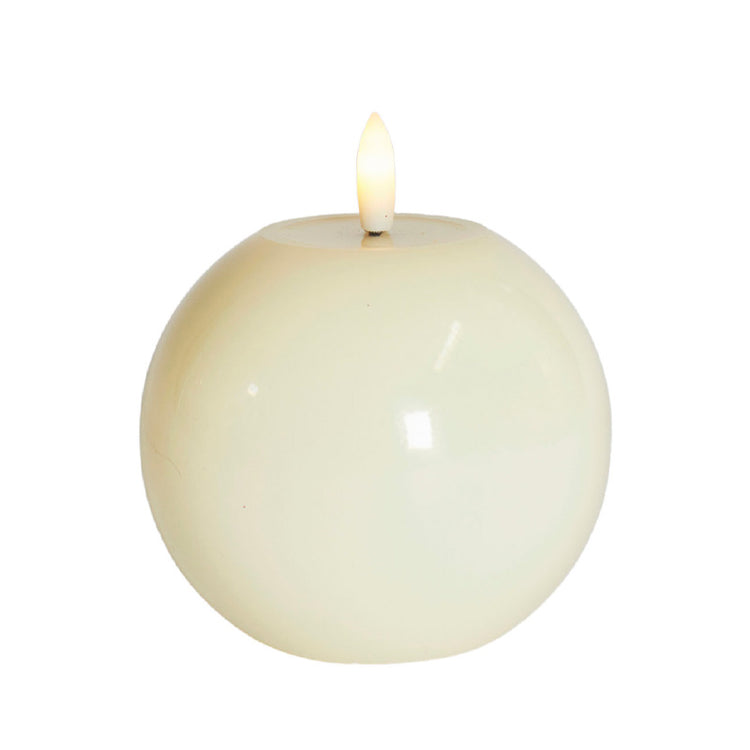 Bougie ronde laquée LED ivoire Sirius