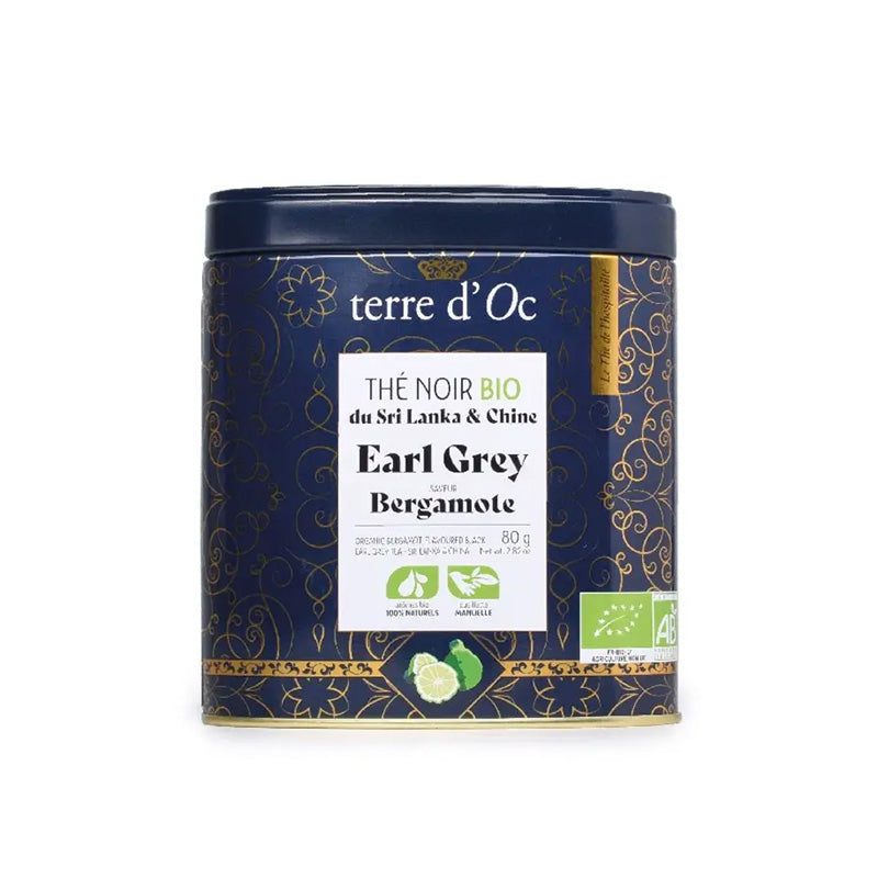 Thé noir earl grey bergamote bio 80g Terre d'Oc