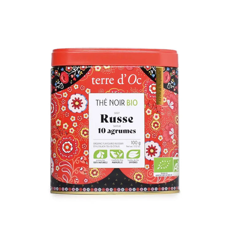 Thé noir gout russe 10 agrumes bio en vrac 100g Terre d'Oc