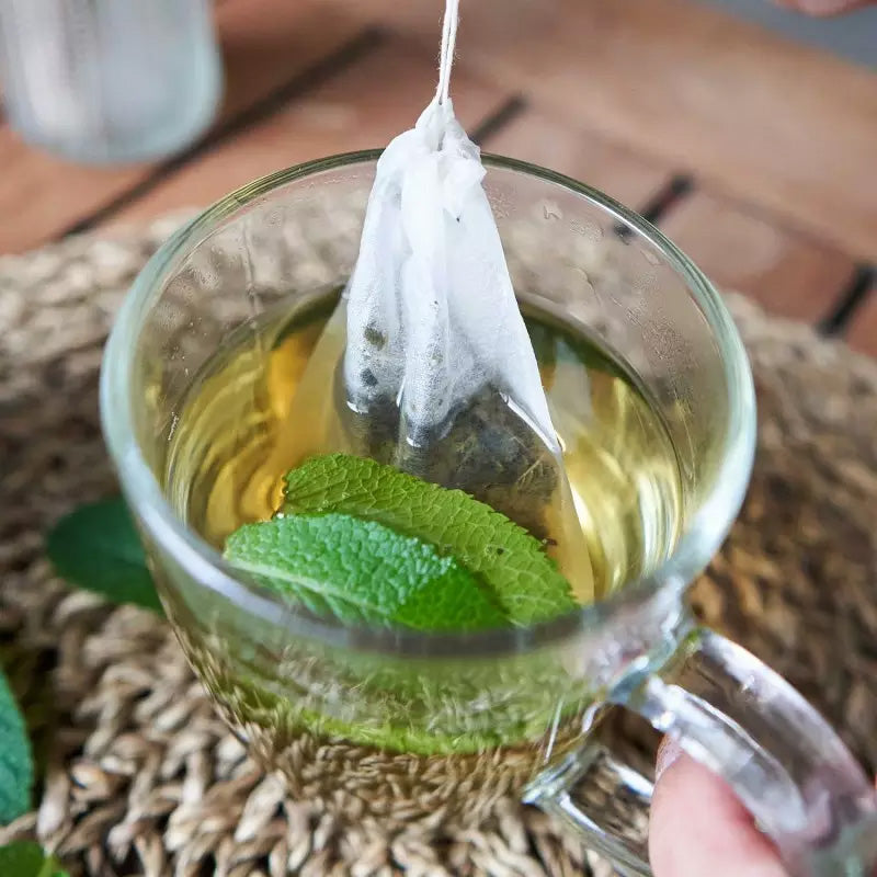 Thé vert gunpowder feuilles de menthe bio en vrac 100g Terre d'Oc