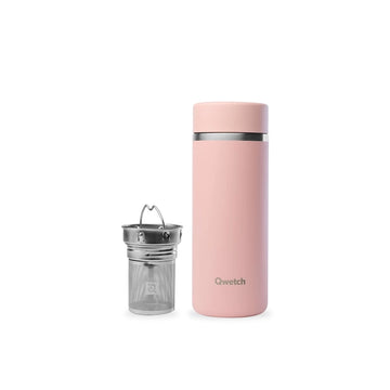 Théière isotherme Inox filtre à thé interchangeable 400 ml Rose Qwetch