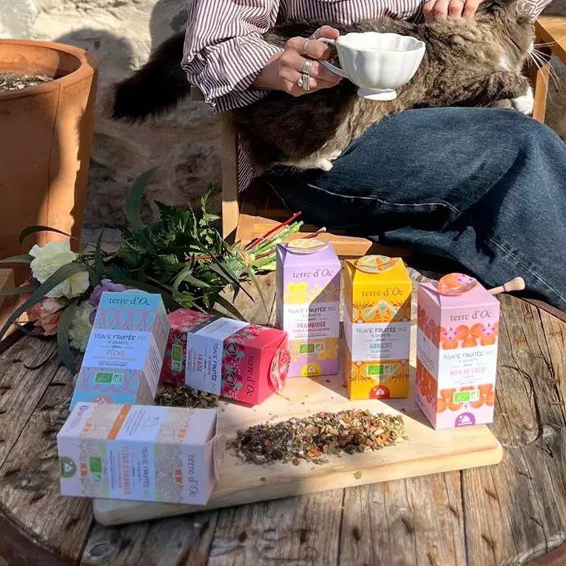 Tisane fraise, litchi et basilic bio 15 sachets Terre d'Oc