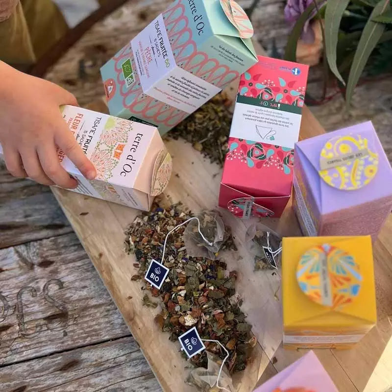 Tisane pêche, orange sanguine et verveine bio 15 sachets Terre d'Oc