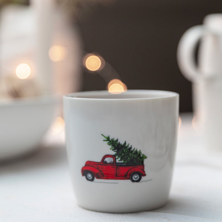Mug Driving home for christmas blanc en porcelaine 300ml Sogne