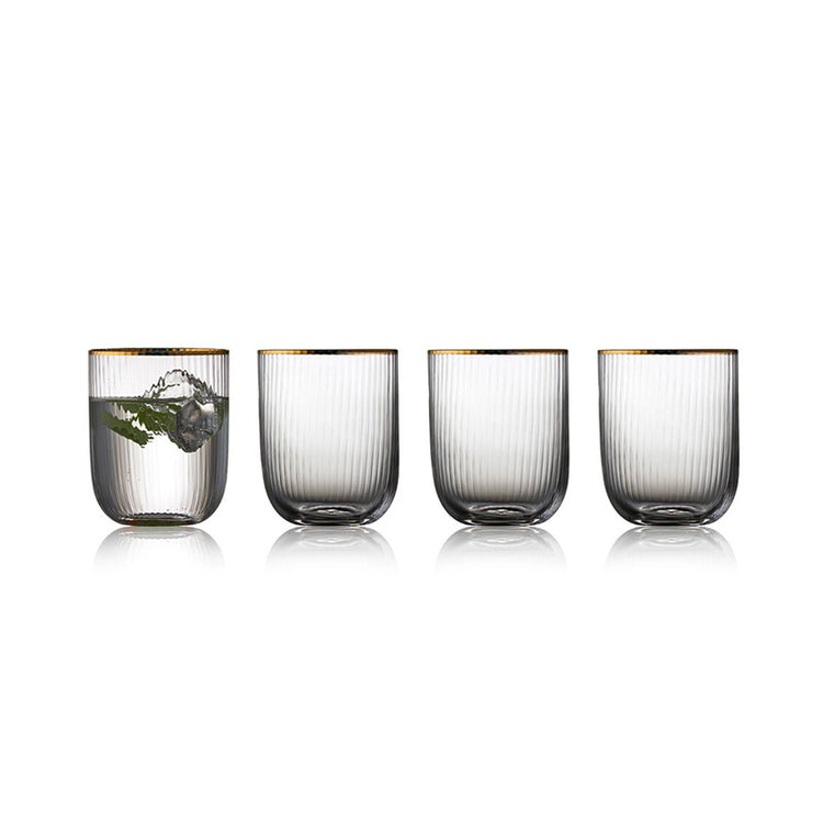 Boite de 4 verres à eau en verre de 35cl Palermo Gold Lyngby
